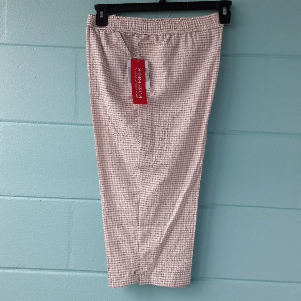 NWT "Emily Daniels" Seersucker Check Capri Petite Medium "FINAL PRICE" - Picture 4 of 8